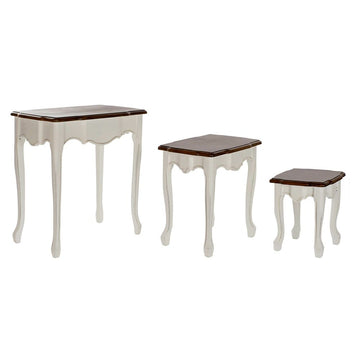 Set of 3 tables DKD Home Decor White (3 pcs) (60 x 40 x 66 cm)