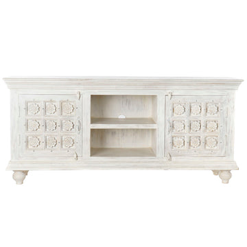 TV furniture DKD Home Decor White Wood (153 x 42 x 69 cm)