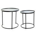 Set of 2 tables DKD Home Decor Crystal Black Metal (45 x 45 x 45 cm) (2 pcs)