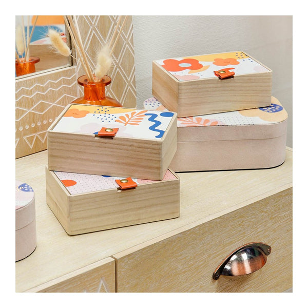 Decorative box DKD Home Decor MDF Wood (3 pcs) (14 x 10 x 5 cm)