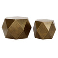 Set of 2 tables DKD Home Decor Golden Metal (68 x 68 x 45.5 cm) (2 pcs) (53 x 53 x 41 cm)