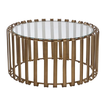 Side table DKD Home Decor Crystal Metal Copper (75 x 75 x 40 cm)