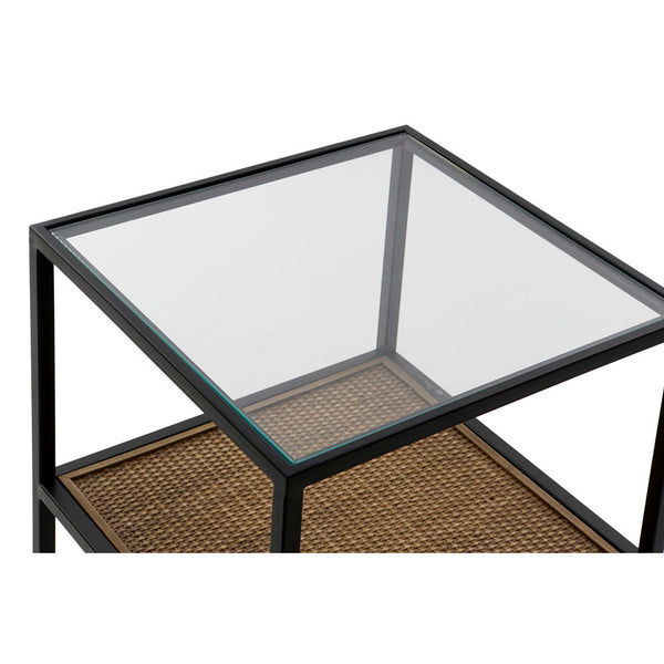 Side table DKD Home Decor Crystal Black Metal MDF Wood (40 x 40 x 60 cm)