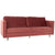 3-Seater Sofa DKD Home Decor Red Polyester Metal Golden (210 x 78 x 85 cm)