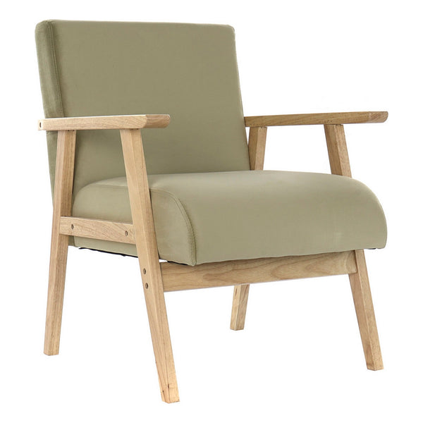 Armchair DKD Home Decor Green Polyester MDF Wood (62 x 62 x 77 cm)