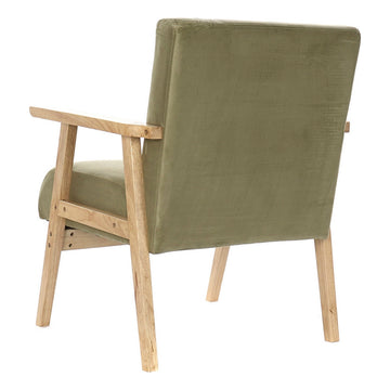 Armchair DKD Home Decor Green Polyester MDF Wood (62 x 62 x 77 cm)