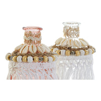 Vase DKD Home Decor Cotton Crystal Boho (2 pcs) (8 x 8 x 13.5 cm)