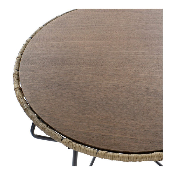 Side table DKD Home Decor Brown Black Metal MDF Wood (65.5 x 65 x 73 cm)