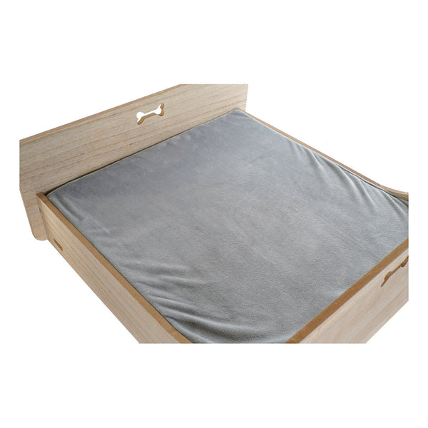 Dog Bed DKD Home Decor Brown Grey Polyester MDF Wood (2 pcs) (58 x 47 x 20 cm)