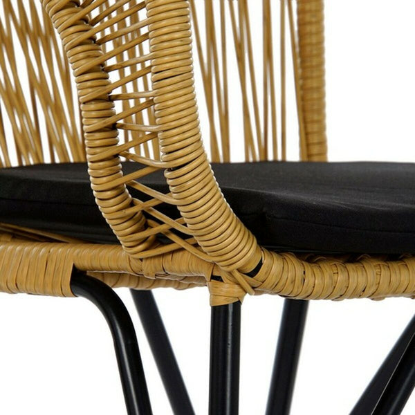 Garden chair DKD Home Decor MB-178988 51 x 61 x 81 cm Natural Black Metal synthetic rattan