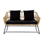 Garden sofa DKD Home Decor Metal Rattan (132 x 58 x 80 cm)