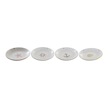 Underplate DKD Home Decor Stoneware (4 pcs) (20 x 20 x 3.5 cm)