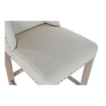 Stool DKD Home Decor Beige Linen Rubber wood (48 x 53 x 100 cm)