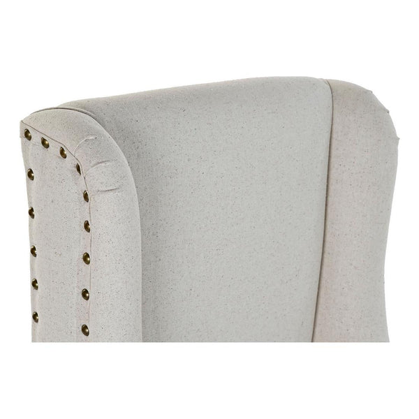 Stool DKD Home Decor Beige Linen Rubber wood (48 x 53 x 100 cm)