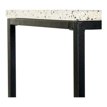 Side table DKD Home Decor White Black Stone Iron (40 x 46 x 65 cm)