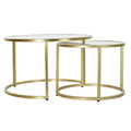 Set of 2 tables DKD Home Decor Crystal Golden Iron (75 x 75 x 46 cm) (2 pcs)