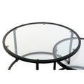 Side table DKD Home Decor Black Crystal Iron (2 pcs) (55 x 55 x 41 cm) (75 x 75 x 46 cm)
