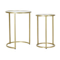 Side table DKD Home Decor Crystal Iron Golden (2 pcs) (30.5 x 30.5 x 50 cm) (40.5 x 40.5 x 55.5 cm)