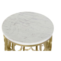 Side table DKD Home Decor White Marble Iron Golden (30.5 x 30.5 x 50 cm)