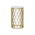 Side table DKD Home Decor White Marble Iron Golden (30.5 x 30.5 x 50 cm)