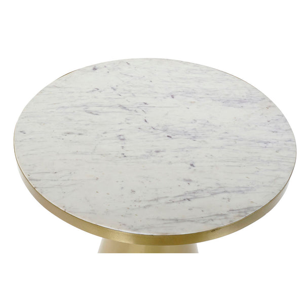 Side table DKD Home Decor White Marble Iron Golden (60 x 60 x 58 cm)