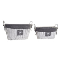 Basket set DKD Home Decor wicker Cloth Traditional (2 pcs)