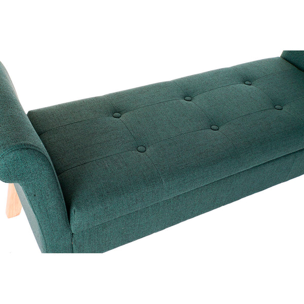 Bench DKD Home Decor Green Polyester Wood (130 x 44 x 69 cm)