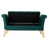 Bench DKD Home Decor Green Polyester Wood (130 x 44 x 69 cm)