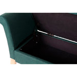 Bench DKD Home Decor Green Polyester Wood (130 x 44 x 69 cm)