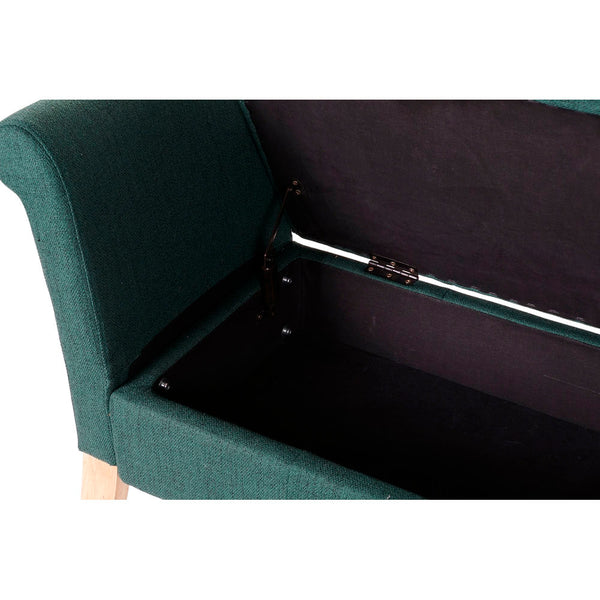 Bench DKD Home Decor Green Polyester Wood (130 x 44 x 69 cm)