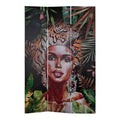 Folding screen DKD Home Decor African Woman Canvas MDF Wood (120 x 2.5 x 180 cm)