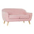 2-Seater Sofa DKD Home Decor Polyester Rubber wood Light Pink (146 x 84 x 82 cm)