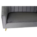 Sofa DKD Home Decor Grey Polyester Metal Golden Glam (140 x 77 x 81 cm)