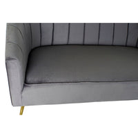 Sofa DKD Home Decor Grey Polyester Metal Golden Glam (140 x 77 x 81 cm)