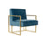 Armchair DKD Home Decor Blue Polyester Metal Golden (67 x 70 x 76 cm)