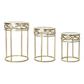 Set of 3 tables DKD Home Decor Mirror Golden Metal (46 x 46 x 70 cm) (3 pcs)