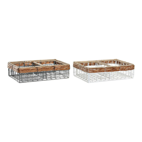 Basket set DKD Home Decor Metal Fibre (2 pcs)