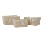 Basket set DKD Home Decor Cotton Metal Boho (3 pcs)