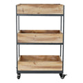 Vegetable trolley DKD Home Decor Black Metal Fir (50 x 35 x 80 cm)