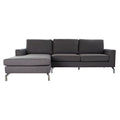 Chaise Longue Sofa DKD Home Decor Cotton Metal Dark Grey (250 x 157 x 83 cm)