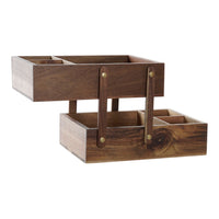 Box with compartments DKD Home Decor Acacia (25.5 x 45.7 x 16 cm)