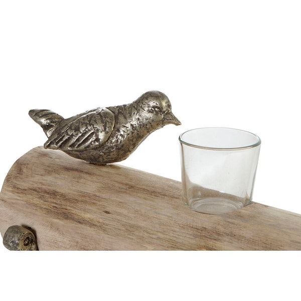 Candleholder DKD Home Decor Aluminium Mango wood Bird (58 x 15 x 25 cm)