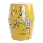 Side Table DKD Home Decor Yellow Porcelain Birds (35 x 35 x 45 cm)