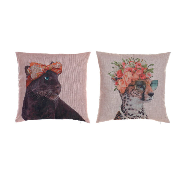 Cushion DKD Home Decor Multicolour Animal Polyester (2 pcs) (45 x 10 x 45 cm)