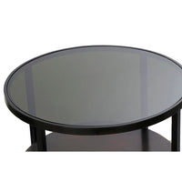 Side table DKD Home Decor Black Metal Crystal (2 pcs) (75 x 75 x 45 cm) (60 x 60 x 38 cm)