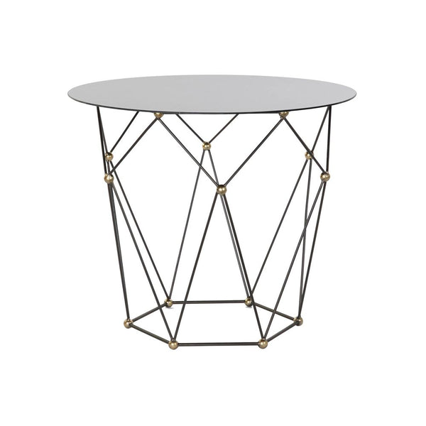 Side table DKD Home Decor Black Metal Crystal Golden (70 x 70 x 60 cm)