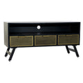 TV furniture DKD Home Decor Black Metal Golden (125 x 41 x 62 cm)