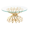 Dining Table DKD Home Decor Crystal Iron Golden (81 x 81 x 38 cm)