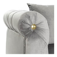 Sofa DKD Home Decor Polyester Metal Light Grey (230 x 90 x 91 cm)