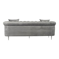 Sofa DKD Home Decor Polyester Metal Light Grey (230 x 90 x 91 cm)